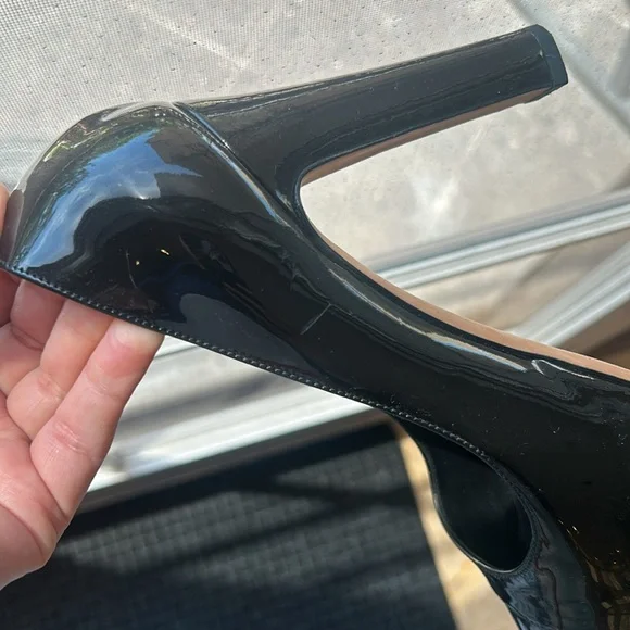 Chanel patent leather black platform pumps high heels 38 - Picture 11 of 13